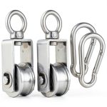 Cable Pulley Wheel KCNOFNC 34mm Stainless 2‑Pack Double Bearings-0