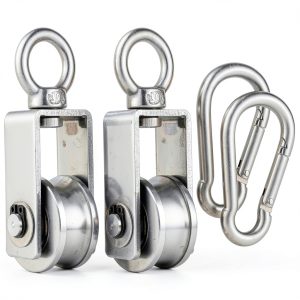 Cable Pulley Wheel KCNOFNC 34mm Stainless 2‑Pack Double Bearings-0