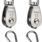 304 Stainless Steel Single Pulley Block Hamineler M15 with Snap Hook-0