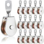 16 Pack Single Pulley Block Wheel 4" Zinc Iron 420lb Swivel Otoolling-0