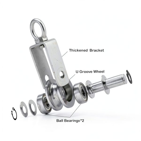 Cable Pulley Wheel KCNOFNC 34mm Stainless 2‑Pack Double Bearings-1