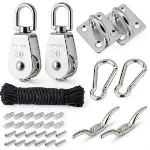 TooTaci Pulley System M20 Set 304 Stainless Steel with Nylon Rope-0